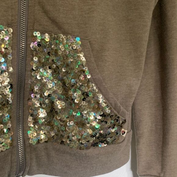 Twisted Heart Sequins Zip Up Hoodie - Picture 4 of 7